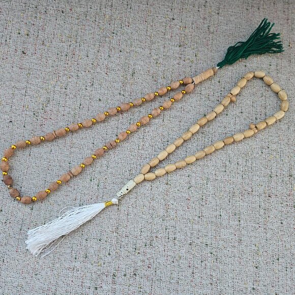 Lot of 2 Prayer Tasbeeh Pray Beads Real Wood Handmade Beads Muslim Tasbeh - Picture 2 of 10